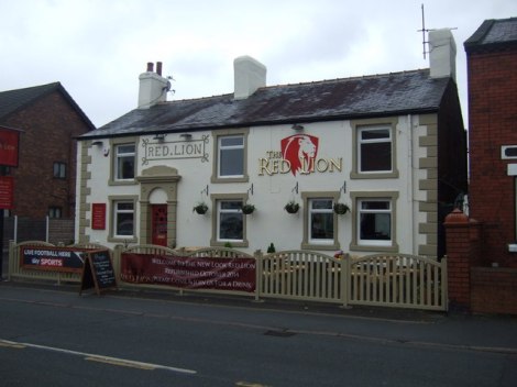 Die 3. Station: The Red Lion in Mawdesley (Lancashire).   © Copyright JThomas and licensed for reuse under this Creative Commons Licence.